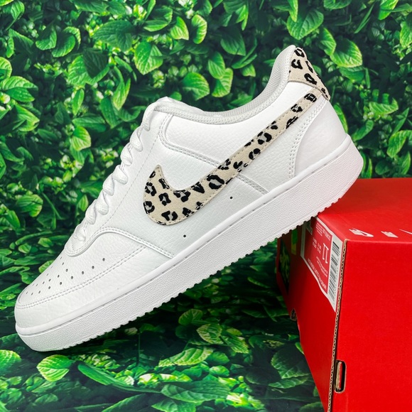 nike women's court vision low leopard